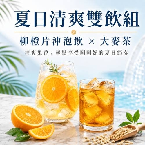 〈6月清涼一夏〉<BR>清涼套組-柳橙片、大麥茶